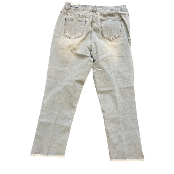 SLIM-SATION Women's Five Pocket Zip Front Flare Crop Jean - Size 14 w1637 - Picture 5 of 8